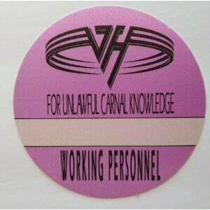 Van Halen Original Backstage Pass Original 1991 Eddie Rock Music Tour Purple